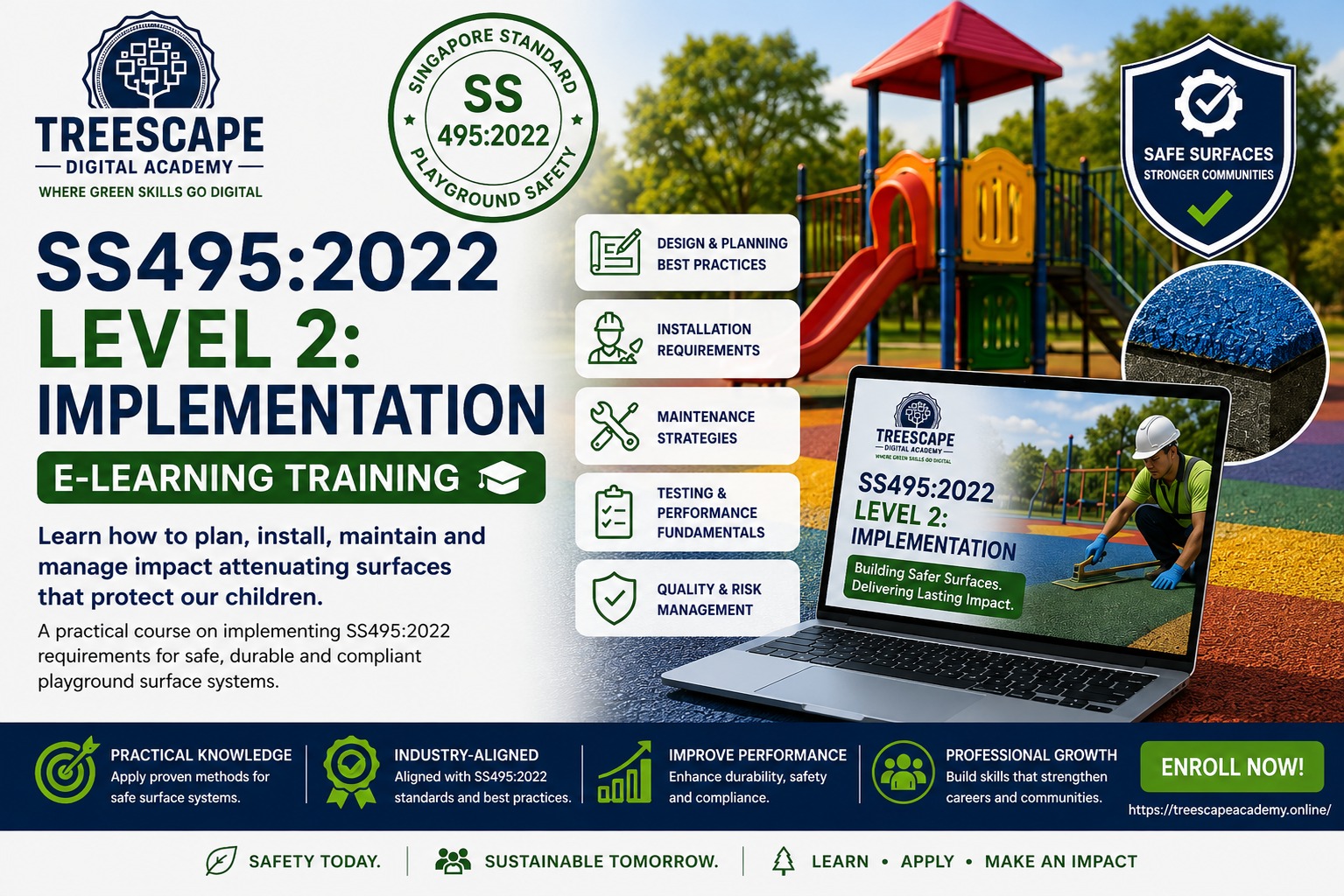 SS 495:2022 Playground Surface Safety Level 2 – Implementation
